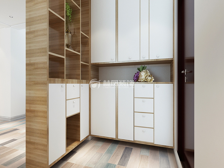 信達(dá)萬(wàn)科城125㎡戶(hù)型玄關(guān)裝修案例